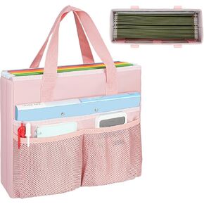 File Tote bag,Portable File Folder Organizer Box for Letter Size Hanging File,Document Storage Case for Office,Home,Travel,Black,Bag Only