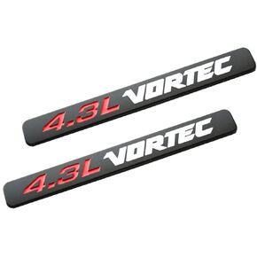 SSDD 2pcs 4.3L Vortec Emblems Hood 4.3 L Engine Badge 3D Decal Replacement for Silverado Z71 Gmc Sierra (Chrome) CH-4.3L Vortec