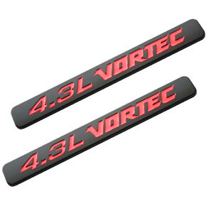 SSDD 2 قطعة 4.3L Vortec شعارات هود 4.3 L محرك شارة ثلاثية الأبعاد ملصق بديل لسيلفرادو Z71 جي إم سي سييرا (كروم) CH-4.3L Vortec