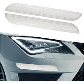 2 PCS Car Bumper Anti-Scratch Strips, Universal Rubber Front/Rear Bumper Guard Protector, Anti-Collision Bumper Protector Trim Universal for Car SUV Pickup Truck (Black, Short)