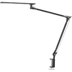 PHIVE CL-2 Architect Desk Lamp, LED Clamp on Desk Light with Metal Swing Arm, Eye-Caring Dimmable Drafting Table Lamp, Highly Adjustable Architect Task Light for Home/Office, Black