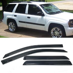 Smoke Tinted Window Sun Rain Visors Vent Guard Shade Compatible with Chevy TrailBlazer GMC Envoy 2002-2009