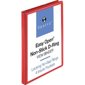 Sparco 26979 D-Ring View Binder, 1-Inch Capacity, 11-Inch x8-1/2-Inch , Red