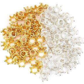 AUEAR, 3D Mini Lovely Crown Charms Findings Vintage Alloy Pendants for Jewelry Making DIY Crafting