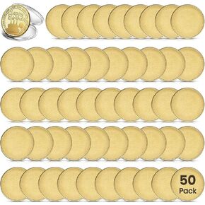 50 Pcs Brass Blank Challenge Coin 40mm with Acrylic Display Box, Threaded Edge Metal Circles Laser Engraving Stamping, Metal Stamping Blank Coin for DIY Craft Birthday Travel Collectible Yellow in Kuwait
