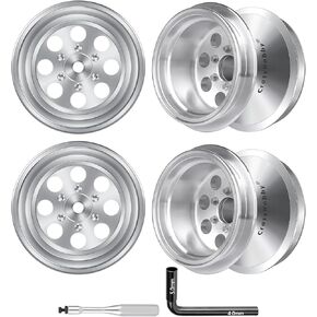 1.3' Wheel Rims Aluminum Deep Dish Wheels Negative Offset 12.5mm for 1/18 Traxxas TRX4MT F-150 K10 RC Monster Truck Replacement