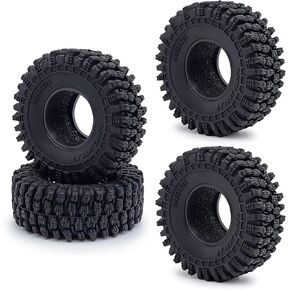 4PCS RC 1.0 Tires Foam Insert Soft Rubber 1.0" Wheel Tires 58MM for 1/18 TRX4M Upgrades 1/24 SCX24