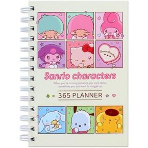 1 Count Cute Kitty Melody Friends 365 Daily Planner (Pink or Mint) Random Design will be sent.