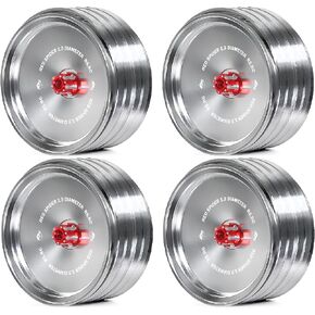 عجلات REDSPIDER 1.9 من الألومنيوم، عجلات 1.9 (4 قطع) لترقية محور العجلة المحورية SCX10 UTB10 TRX4 TRX6 Redcat Gen7 Gen8 VS4-10. (حدود فضية سوداء مع نص مطبوع)