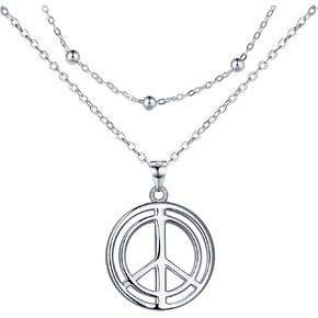 REIOT Cross Necklace for Women, 925 Sterling Silver Layered Necklace, Christmas Mother's Day Birthday Gift 45+5 cm.