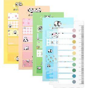 Fun Sticky Notes, 480Pcs Cute Sticky Notes Sticky Index Tabs, 200Pcs Colorful Sticky Tabs for Notebooks Sizes Page Tabs Repositionable Sticky Page for Office Supplies, Filing, Classification