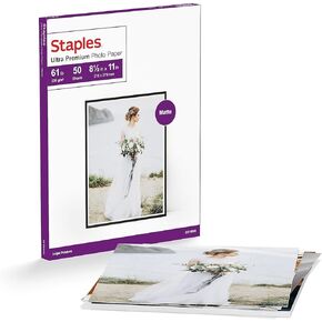 Staples Photo Supreme Paper, 8 1/2" x 11", Double Sided Matte, 50/Pack
