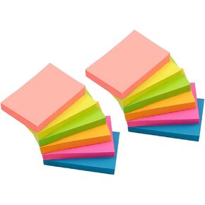 Sticky Notes - VANZAVANZU Self-Stick Notes 2x3 in, 24 Pads, 100 Sheets/Pad, 6 Bright Colors, Easy Post Notes (3x2 in, 24 Pads)