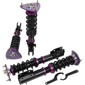 Coilover Suspensions Shock Struts Kits Assembly SCITOO Full Set Shocks Struts Kits fit for 2005 for Saab 9-2X /2002-2007 for Subaru Impreza - Purple