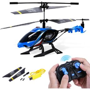 RC Helicopter, 2.4G Remote Control Helicopter with LED Lights, Sky Rover Vigilante, Indoor Outdoor Remote Control Helicopter Toy for 8 9 10 11 12+ Year Old Boys Gifts, Blue
