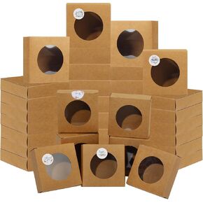 30 Pieces Kraft Soap Boxes for Homemade Soap 3.14x3.14x1.18in Soap Packaging Boxes With Clear Windows Empty Soap Making Supplies Mini Soap Gift Box for Candy Bakery Party Favor Wrapping,White