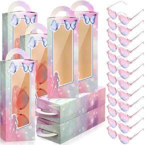 24 Pcs Popular Music Birthday Party Favors Include 12 Music Party Goodie Boxes Doll Gift Boxes 12 Sunglasses Music Themed Party Favor Boxes for Fans Celebration Party Supplies
