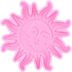 Coaster Molds Sun Coaster Silicone Mold Epoxy Resin Casting Mold for DIY Art Craft Cup Mat Home Decoration Gift