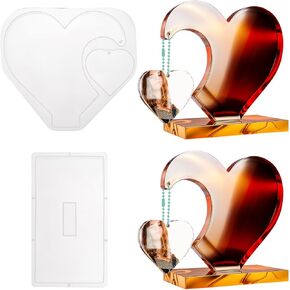 Photo Frame Resin Molds Heart Shape Silicone Molds for Epoxy Resin Picture Frames Silicone Molds, Resin Picture Frame Mold, Resin Art Molds for Desktop Decoration,DIY Home Decoration,Art Creation Gift