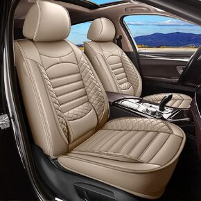 Seat Covers for Kia Soul 2010-2025: Car Seat Covers Full Set 5 Seats Waterproof Faux Leather Car Seat Cushion Protector Compatible Airbag Black