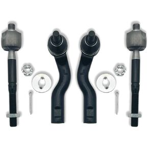4pcs Front Inner & Outer Tie Rod Ends Kit Fit for Ford Fusion 2.5L L4 / 3.0L V6 2010-2012, Fits for Lincoln MKZ 2.5L L4 2011-2012, Fit for Mercury Milan 2010-2011 | ES800797 ES800798 EV800774