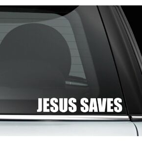 Jesus Saves Sticker God Christian Car Decal Funny Window Bumper Decal Sticker Suitable for Cars, Trucks 2Pcs