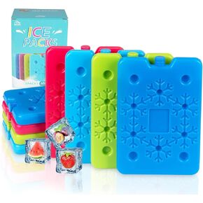 1Plusselect Slim Ice Packs for Lunch Box, 4 Pack Lunch Box Ice Packs Reusable Long Lasting, Small Ice Packs,Perfect for Lunch Box, Portable Freezer Packs for Outdoor Camping, Picnic