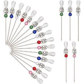NBEADS 50 Pcs 2 Colors Decorative Sewing Pins, with Acrylic Imitation Pearl and Alloy Bees Straight Quilting Pin 65mm/2.6inch Dressmaker Pins for DIY Sewing Craft Jewelry Decoration Fabric in Saudi Arabia