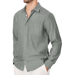 Linen Mens Dress Shirts Long Sleeve Linen Dress Shirts for Men Casual Linen Shirts for Men Button Down Shirt