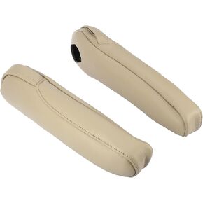 X AUTOHAUX 1 Pair Car Front Seat Armrest Cover Replacement Microfiber Leather Beige for Honda Odyssey 2005-2010