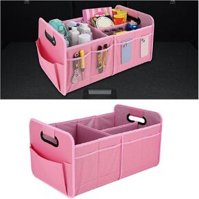 Mandark Car Trunk Organizer, Collapsible Automotive Trunk Storage Organizer with Multiple Compartments, Vehicle Interior Container Box Accessories, Universal for RV, SUV, Truck (Beige) in Kuwait