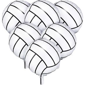 6 Pieces 18 Inches Volleyball Balloons Foil Volleyball Balloons Aluminum Foil Balloons for Birthday Party Sports Themed Party Decor