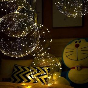 Light Up Led Balloons, 18 Packs Party Balloon Cell Battery Included Inflated Size 22 Inches 3 Modes Flashing String Lights Clear Balloon, for Birthday Wedding Decorations (Warm White)