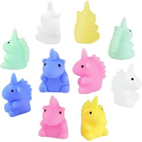 Unicorn Mochi Squishy Hand Toys Mini Mochi Squishies Squeeze Toy Birthday Party Favors for Kids Kawaii Squishys Stress Reliever, Pack of 10