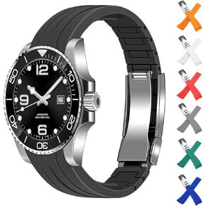 20mm 22mm Curved End Silicone Watch Bands Rubber Strap Compatible for Moonswatch, Rolex, Armani, Seiko, Citize, Watch Band for Men Replacement Strap