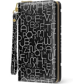 Womens Wallet, RFID Wristlet Wallet for Women, Cute Ladies Clutch Purses, Large Card Holder Wallet Travel Wallets