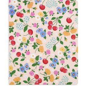 ban.do Hardcover 3 Ring Binder with 1 Inch Rings, School and Office Organizer for Letter Size Paper, Flowers and Fruit