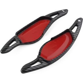 Newsmarts Carbon Fiber Black Steering Wheel Paddle Shifter Extension, ABS Plastic Steering Wheel Shift Blade for BMW X3 G01 / M5 F90 18-21, X4 G02 / X5 G05 / X7 G07 19-21, X6 G06 20-21.