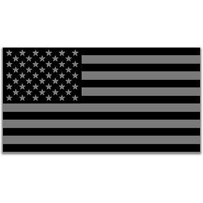 Black/Gray Subdued Tactical American USA Flag Sticker United States Auto Car Decal Window Bumper (4" x 2")