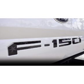 Eurosport Daytona- Compatible with 2018-2020 Ford F150, Rear Bumper Letters (USA Flag- Blacked Out)