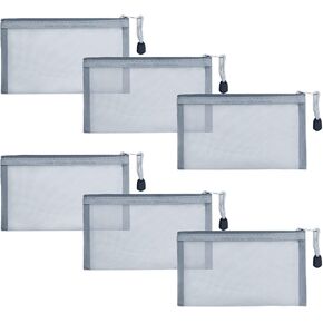 6 عبوات من حقائب مستحضرات التجميل الشبكية، وحقائب مكياج من النايلون مع سحاب للمنزل والمكتب وحقيبة الحفاضات (أسود) in Kuwait