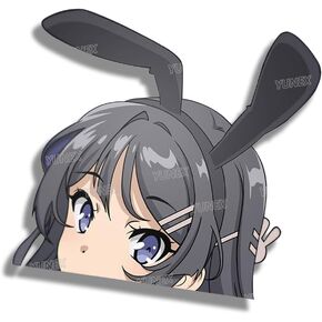 5.1 Inch Anime Car Sticker Mai Sakurajima Peeker Waterproof Auto Accessories Decal for Bumper Window Laptop Trunk