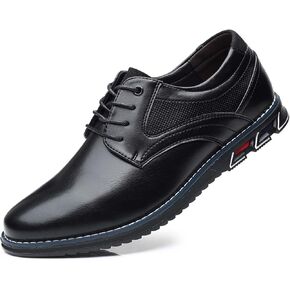 Men’s Dress Shoes No-Stripe Casual Business Oxford Derby Orthopedic Leather Shoes Comfortable Walking Shoes Office Loafers Work Flats in Kuwait