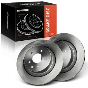 A-Premium 12.99 inch (330mm) Front Drilled and Slotted Disc Brake Rotors Compatible with Select Infiniti Models - G35 2007-2008, G37 2008-2013, Q60 2014-2016, 3.5L 3.7L, 2-PC Set
