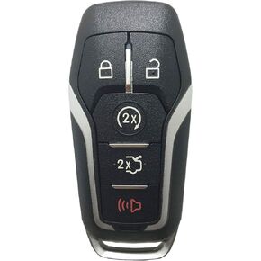 Smart Key Fob Shell Case Fit for Ford Fusion Mustang Explorer Edge 5 Buttons Keyless Entry Remote Key Fob Cover Housing (Black)