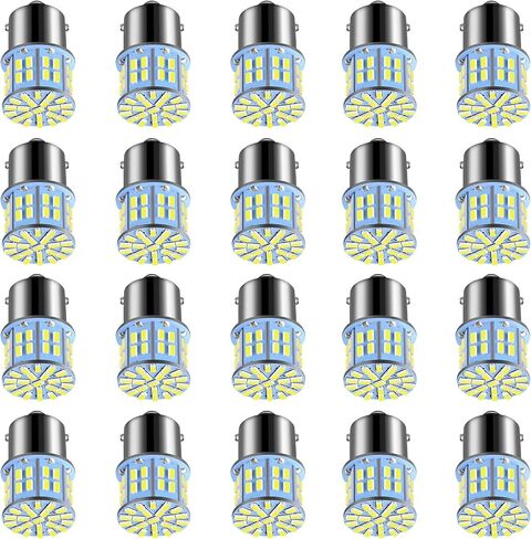 12V RV LED Interior Lights, 20 Packs 1141 1156 1003 1073 BA15S 7506 LED Bulbs for RV Camper Trailer Boat Trunk Interior Indoor Tail Lights (White) in Saudi Arabia