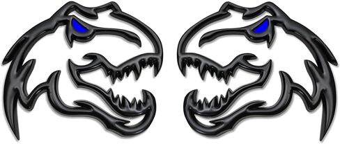 A Pair Redeye Dinosaur Metal Emblem for Dodge RAM TRX 1500 2500 3500 Charger Challenger (Red) in Kuwait