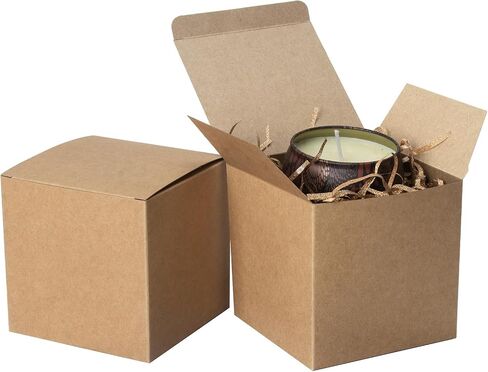4x4x4 Gift Boxes 10 Pcs Small Kraft Gift Boxes for Presents, Mini Brown Boxes for Gifts, Christmas, Party Favor in Saudi Arabia