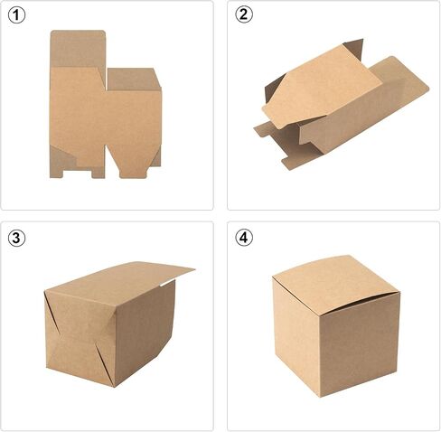 4x4x4 Gift Boxes 10 Pcs Small Kraft Gift Boxes for Presents, Mini Brown Boxes for Gifts, Christmas, Party Favor in Saudi Arabia