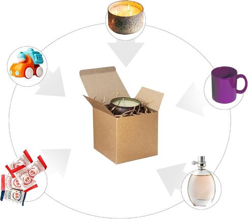 4x4x4 Gift Boxes 10 Pcs Small Kraft Gift Boxes for Presents, Mini Brown Boxes for Gifts, Christmas, Party Favor in Saudi Arabia